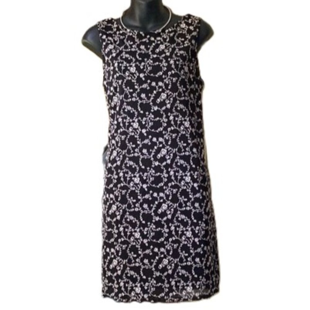 Maurices Sleeveless Dress | Fully lined | Black/White Pattern | Large